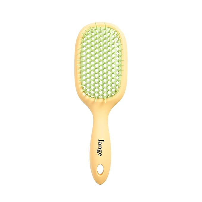 L'ANGE HAIR Detangling Vented Brush | Flexible Bristles for Wet or Dry Hair | Gentle Glide to Reduce Breakage | Ergonomic Shower Brush | Great for All Hair Types & Sensitive Scalps (Yellow)