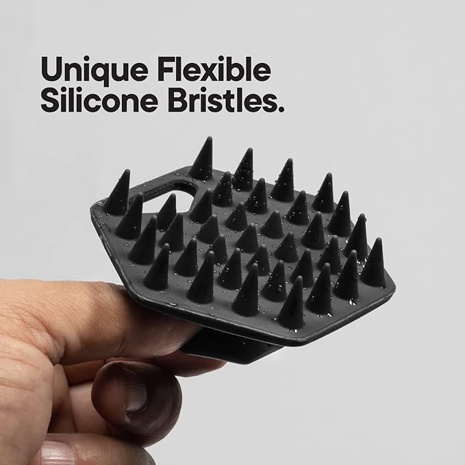 TOOLETRIES Silicone Beard Scrubber for Men, Beard Brush - Charcoal