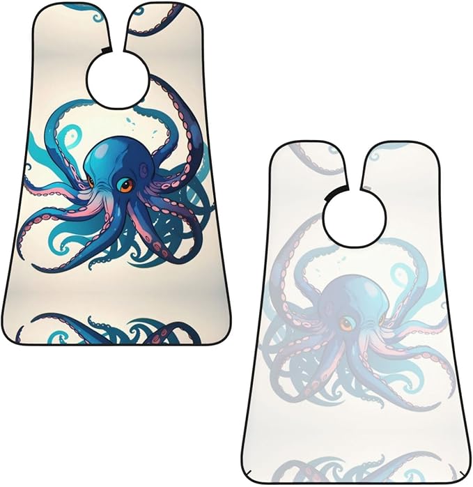 Jellyfish Pattern Print Beard Bib Shaving Apron, Beard Hair Trimming Cape Gift For Dad