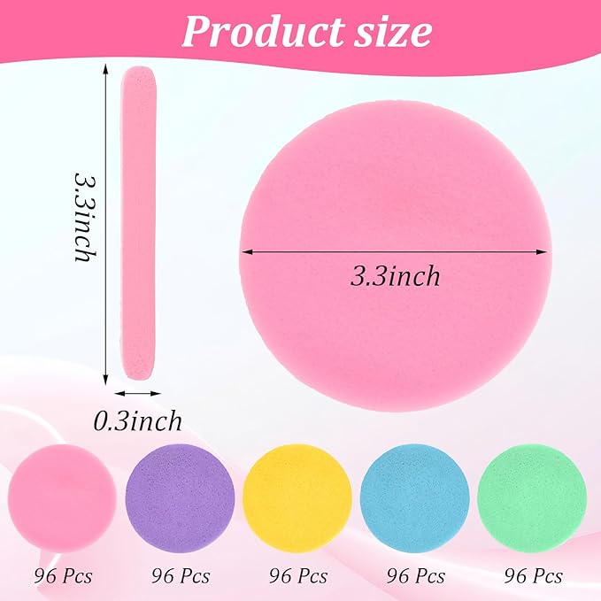 480 Pcs Compressed Facial Sponges, Face Cleansing Sponge Estheticians Compressed Makeup Facial Sponge Round Wash Face Sponges for Women Compress Exfoliating Removal Sponge (5 Colors)