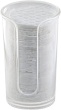 mDesign Small Plastic Cosmetic Pad Dispenser - Compact Storage Holder for Astringent Wipes on Bathroom Vanity Countertops, Cotton Rounds Included - Lumiere Collection - Clear