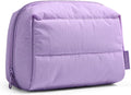 BAGSMART Puffy Makeup Bag, Wide Opening Cosmetic Organizer, Soft Water-Resistant Travel Toiletry Pouch for Women for Purse, Compact & Spacious