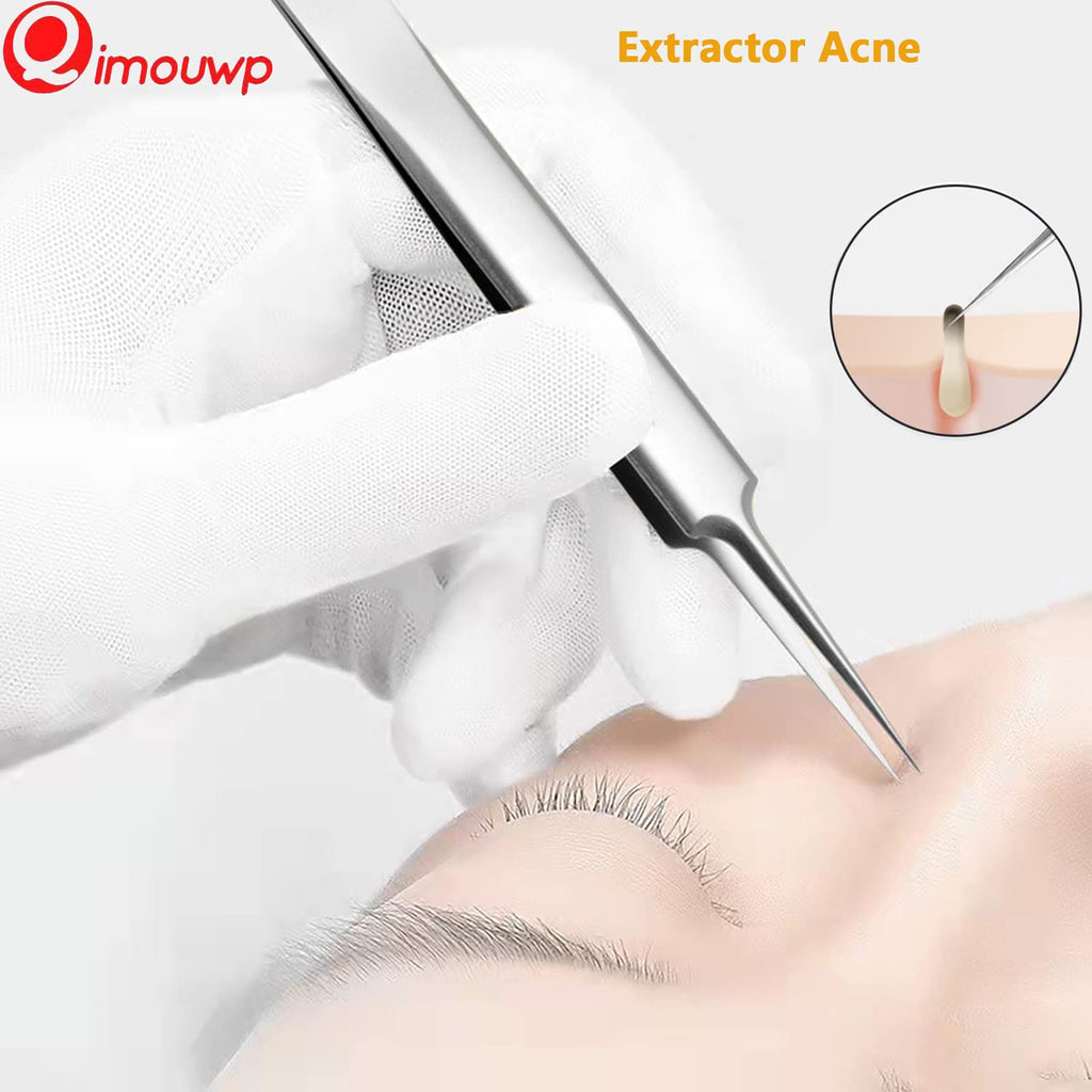 16 Pcs Pimple Popper Tool Kit, Blackhead Remover Tools, Comedone Extractor Whitehead Zit and Cyst Acne Removal Kit, Professional Stainless Steel Tweezers for Eyebrows, Beauty Tools for Face Nose