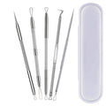 Pimple Popper Tool Kit,Blackhead Remover Tool 5 Pcs Blackhead Extractor Tool for Face Comedone Zit Acne Whitehead Blemish, Stainless Steel Extraction Tools Set