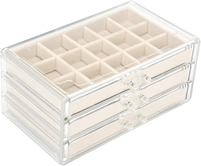 FEISCON Acrylic Jewelry Organizer Makeup Cosmetic Storage Organizer box
