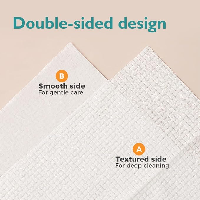 UNIMADE Face Towels, 400 Count Disposable Face Towelette for Washing Face, Skincare, Ultra Soft Facial Towel for Sensitive Skin, Lint-free Makeup Remover Dry Wipes - 8 Box