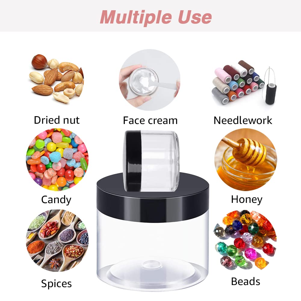 6 oz Small Plastic Containers with Lids + 20g/20ml Small Plastic Jars with Lids Cosmetic Sample Jar (24 Pack) - for Lip Scrub, Body Butters, Cream, Slime, Craft Storage