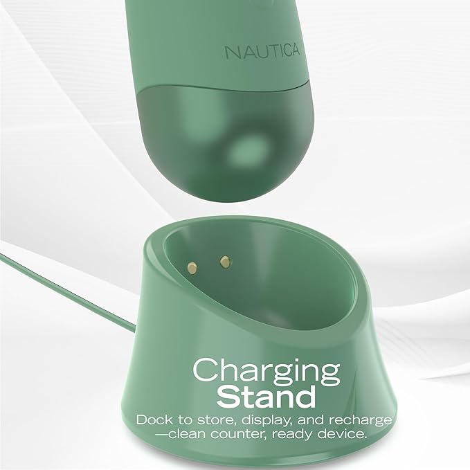 Nautica PC130 Sonic Facial Cleansing Brush Made with Ultra Hygienic Soft Silicone, Waterproof and Rechargeable Face Scrub Brush for Men & Women - (Pond)