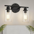 GORDNWE Modern Vanity Light - 2 Lights, Matte Black, E26 Bulb Base, Over Mirror, Farmhouse Style