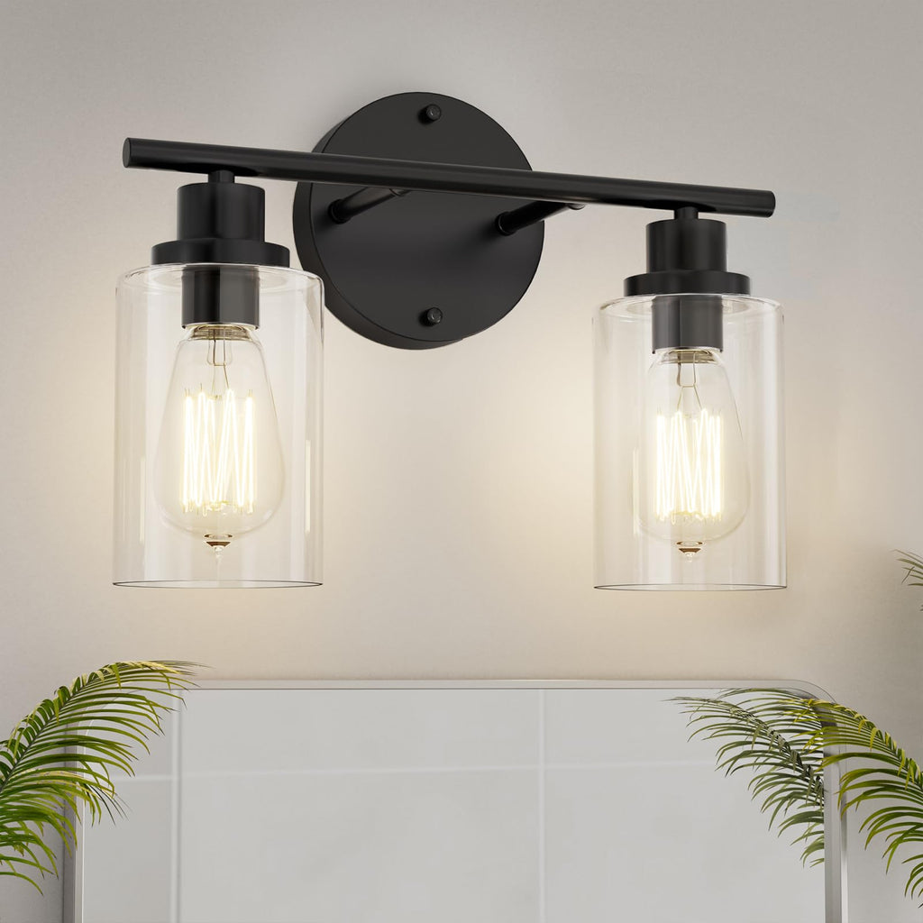 GORDNWE Modern Vanity Light - 2 Lights Matte Black Wall Light Fixtures