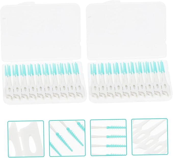 PartyKindom 80pcs Interdental Cleaning Brushes Flexible Gum Massagers Portable Teeth Cleaner Tools for Oral Care Picks Each