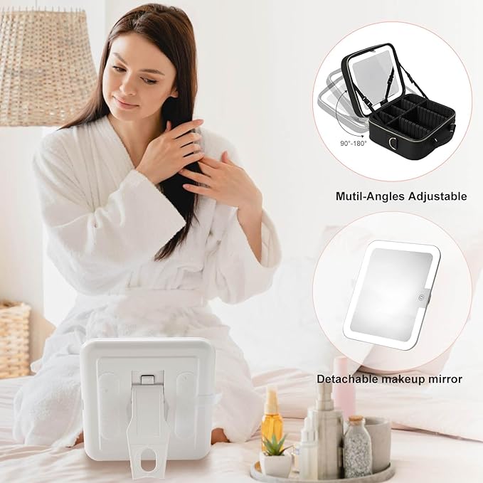 Mocado Travel Makeup Bag with Mirror Travel Makeup Organizer Makeup Case