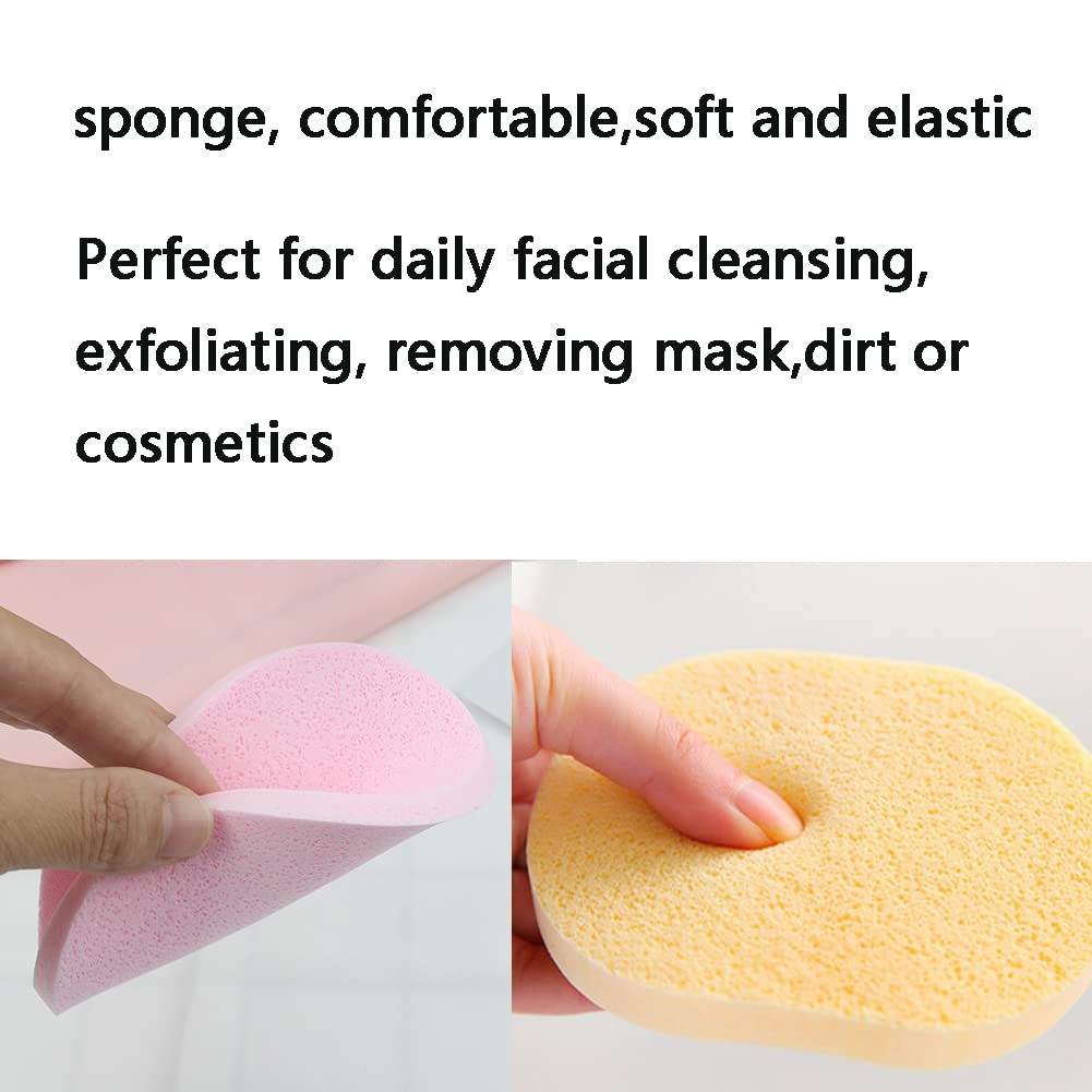 SUKPSY 10 Pcs Facial Cleanning Sponges Oval Makeup Removal Cleanning Pad Powder Puff for Face Cleansing,Makeup Removal and Exfoliating