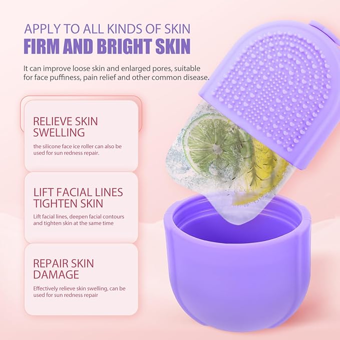 Baluue Face Ice Roller 5.11 Inch Skin Ice Roller Cooling Massage Tool for Eyes Reduction and Facial Care at Home or Travel