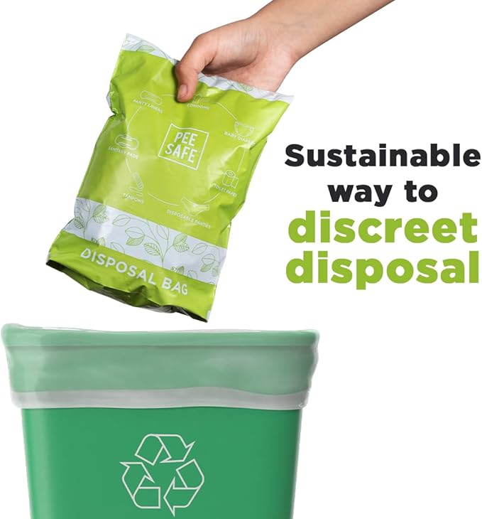 PEESAFE Sanitary & Tampon Biodegradeble Disposal Bags | Tampons Disposable Bags | Sanitary Pads Disposable Bags | Leak Proof, Odour Free & Travel Friendly | 50 Bags (Pack of 1)