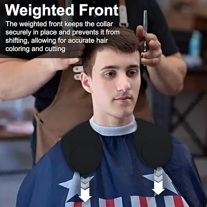 Derkerry Silicone Hair Cutting Guide Collar Waterproof Cutting Mat - Black