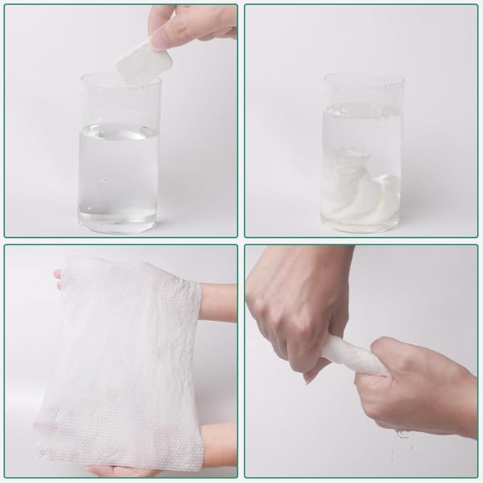 Disposable Compressed Towel Tablets, Disposable Face Compressed Towels Large Size Coin Tissue Portable Washcloth Reusable for Travel Camping Hiking Outdoor Sports Beauty Salon SPA 56 PCS