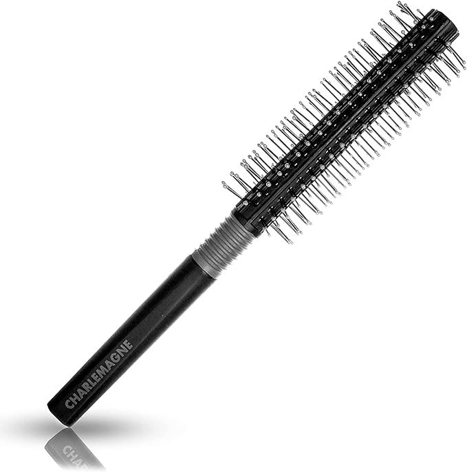 Charlemagne Round Hair Brush for Men - Round Hair Brush for Blow Drying - Hair Roller - Tame Frizz & Shape Curls
