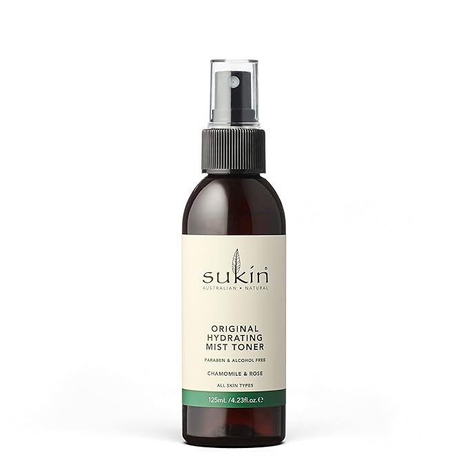 Sukin Original Hydrating Toner, Face Mist – Refreshing Chamomile & Rose Water Spray for Face, Beauty & Personal Care Essentials, 4.23 Oz