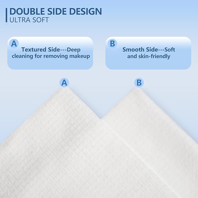 Dorahoney Disposable Face Towels Travel, 12"×12" Extra Large Face Towelettes, Ultra Soft Facial Towels for Sensitive Skin, Makeup Remover Dry Wipes, 20 Count (1 Pack)