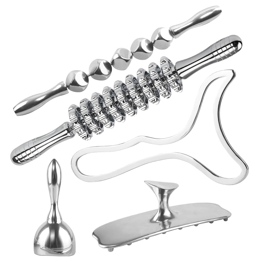 ONUEMP 5-in-1 Stainless Steel Therapy Massage Tools, Ice Gua Sha Scraping