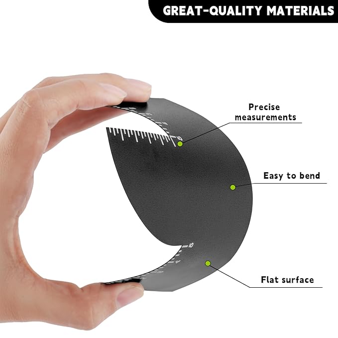Ocoullow Enhancement Card for Barbers with Measurement Indicators, Reusable Hairline Shaping Tool, Color Spray Edge Line Up Tool, Barber Accessories for Precise Hairline & Beard Styling - Black