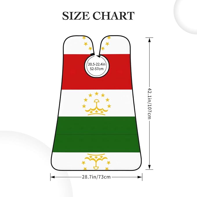 NOUZU Flag Of Tajikistan Print Beard Bib Apron For Men, Beard Hair Catcher For Men Shaving Trimming,Beard Cape Cloth