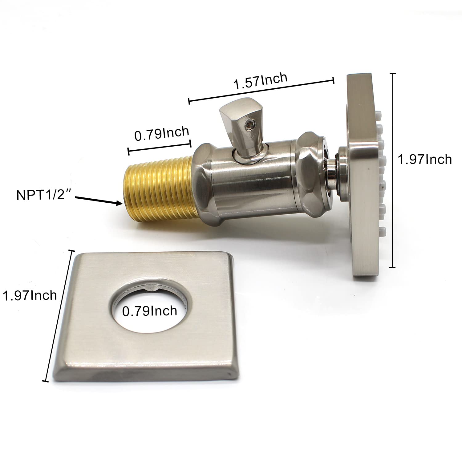 Backnets Solid Brass Independent Switch Shower Body Jets 6pcs Body Sprayer for Shower Massage Jets Wall Mount, Showerhead Can Swivel, Flow Can Be Controlled, Brushed Nickel