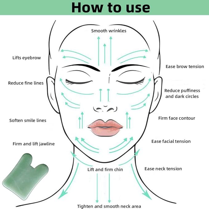 TOP SEWING Gua Sha Facials Tools for Nose Massage Tools Board Natural Jade Stone for SPA Acupuncture Therapy Trigger Point Treatment