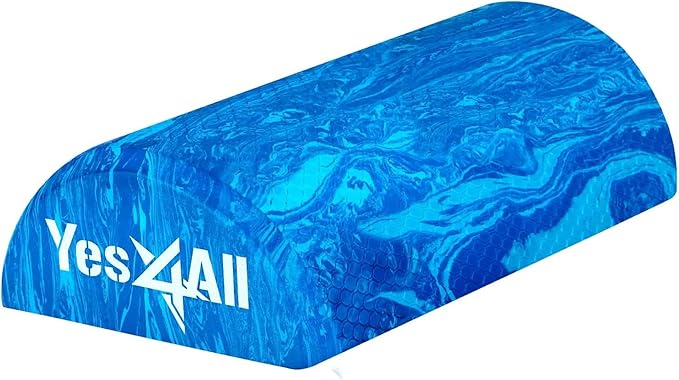 Yes4All Half Round Foam Roller, EVA Firm Half Foam Roller for Yoga, Half Yoga Back Roller for Muscle Massage for Pilates, Balance & Core Exercises - 12/36 inches - Blue, 12 inches