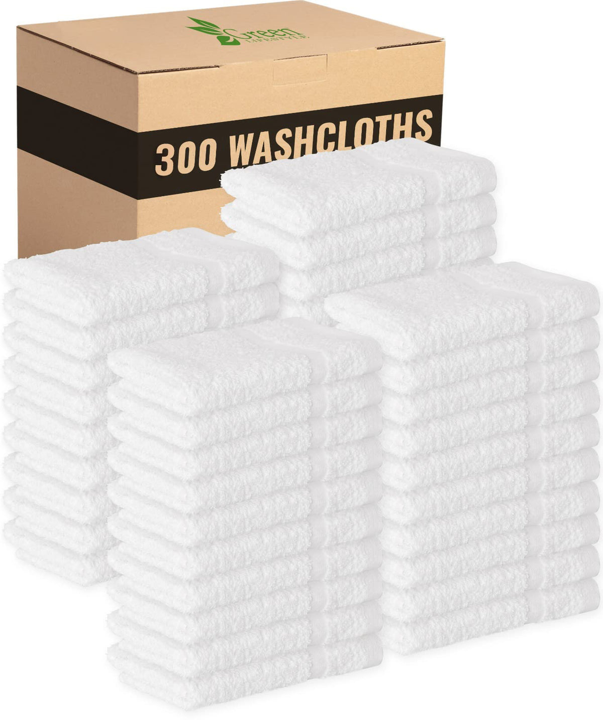 GREEN LIFESTYLE Luxury Bath Towel - White Large Bath Towels Pack for Spa, Gym, Bathroom, Hotel - 86% Cotton 14% Polyester -Super Soft, Thick and Absorbent 24 x 50 Bulk Bath Towel - (8-Pack)