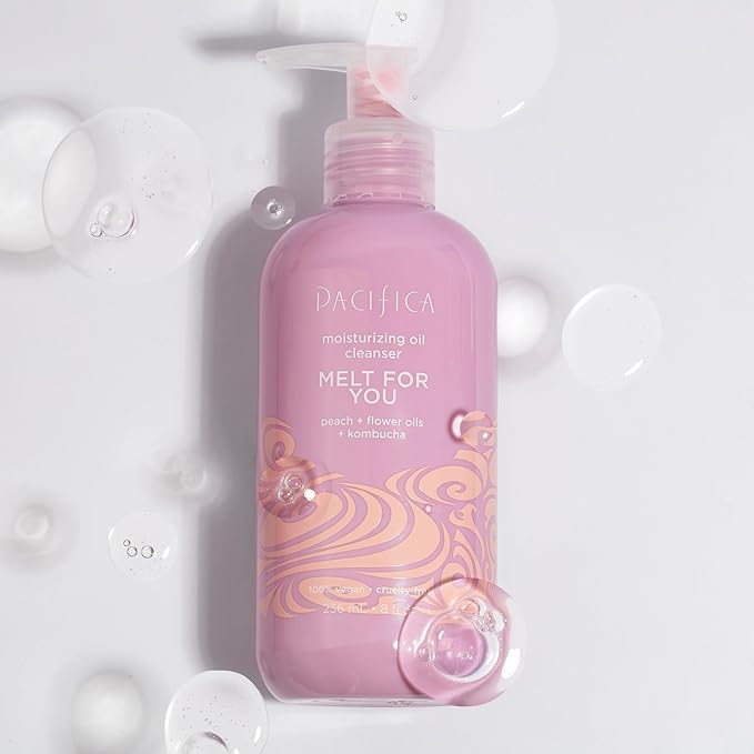 Pacifica Melt For You Facial Cleansing Oil – Hydrating Daily Face Wash & Makeup Remover Oil Cleanser for All Skin Types, Gentle Non-Comedogenic, Vegan, Clean Beauty, Dermatologist Tested 8 fl oz