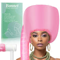 Hooded Hair Dryer Bonnet - Fast-Drying Bonnet Hair Dryer for Natural Hair, Deep Conditioning, Styling, & Curl Enhancing - Adjustable Fit, Heat Distribution, Portable & Lightweight for Travel（Pink）