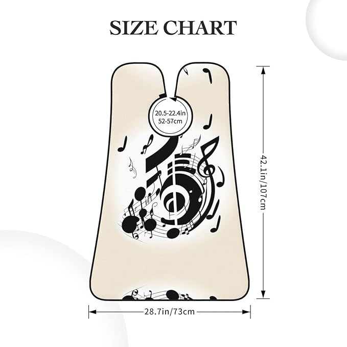 NOUZU Music Note Print Beard Bib Apron For Men, Beard Hair Catcher For Men Shaving Trimming,Beard Cape Cloth, Black