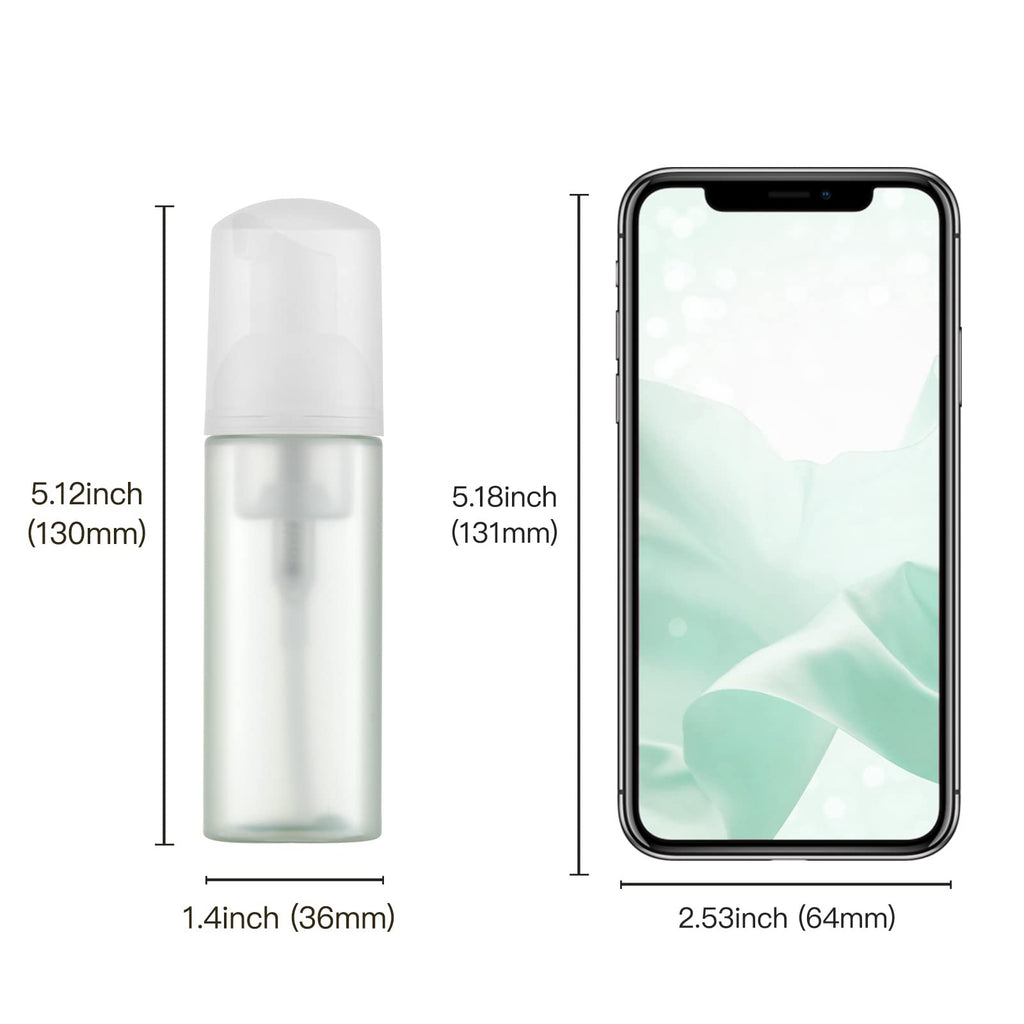 Owlyee Travel Foam Pump Bottle - 2oz Small Size Foaming Hand Soap Dispenser - Mini Portable Mousse Lash Shampoo Kit Container for Hair - Empty Leak Proof Plastic White&Green Foamer 3Pack