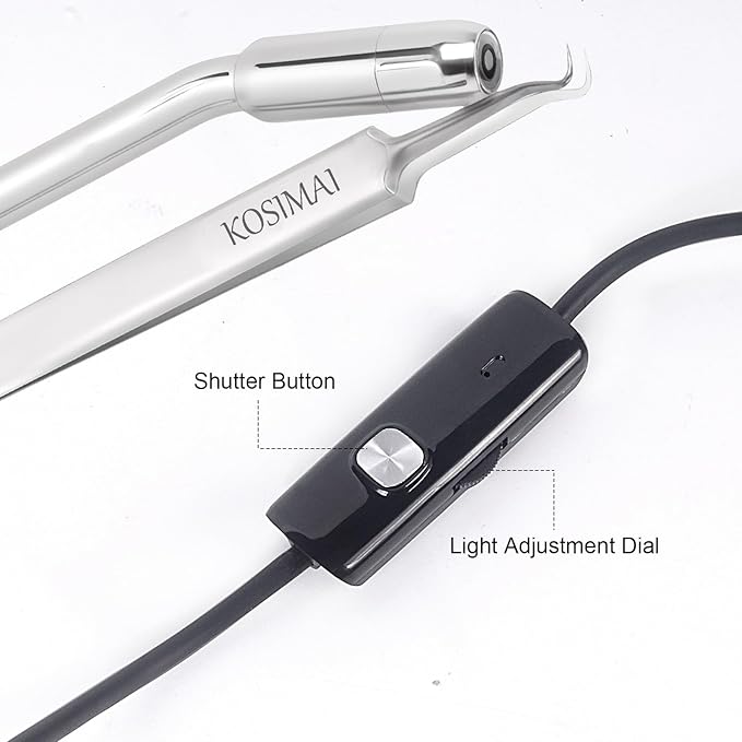 Kosimai Black Head Remover for Face Tool Professional Pimple Popper HD Camera,30 Times Magnification 1080P, (Silver)