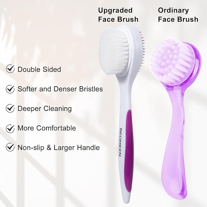 Silicone Exfoliating Face Scrubber, 2 Pack Facial Cleansing Brush Handheld Face Exfoliator Scrubber Double Side Face Brush Cleanser for Deep Cleansing, Blackhead Makeup Removal