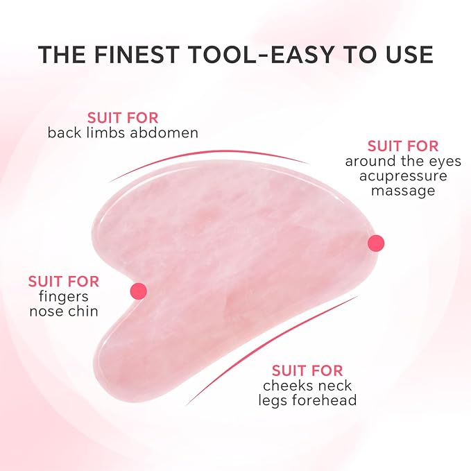 MERIDESSA Jade Roller & Gua Sha Set for Face – 4PCS Natural Facial Massage Tools Kit, Lymphatic Drainage Beauty Set for Depuffing, Skin Firming & Relaxation – Self Care & Gift Ready
