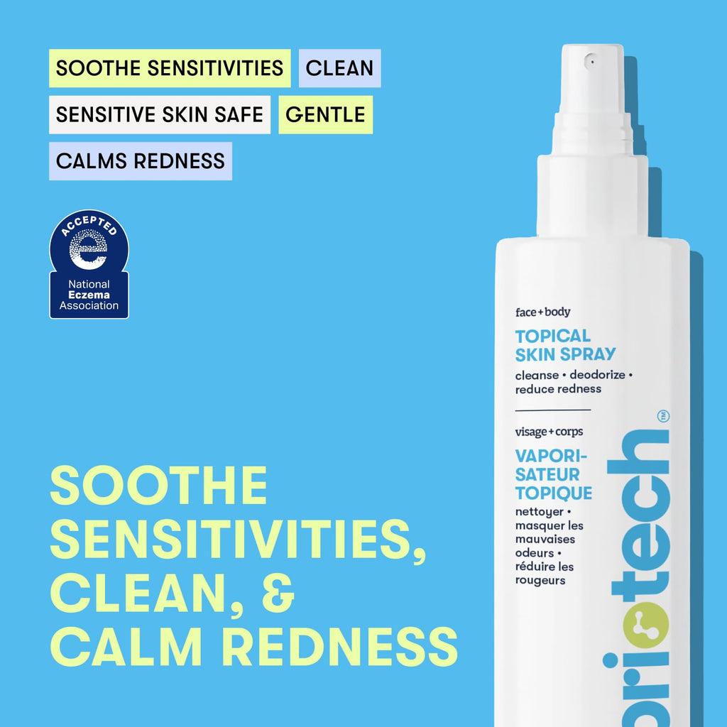 BRIOTECH Topical Skin Spray, Hypochlorous Acid Spray for Sensitive Skin, HOCl Facial Mist, Full Body Support Against Irritation, Calm Redness, Soothe Foot & Scalp, 2 oz Travel Size (2 Pack)