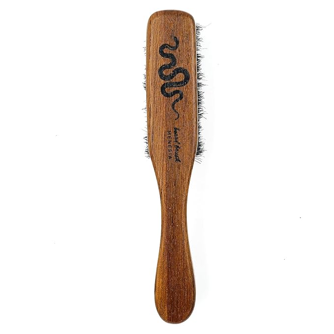 Menesia Boar Bristle Beard & Mustache Brush, Small Size