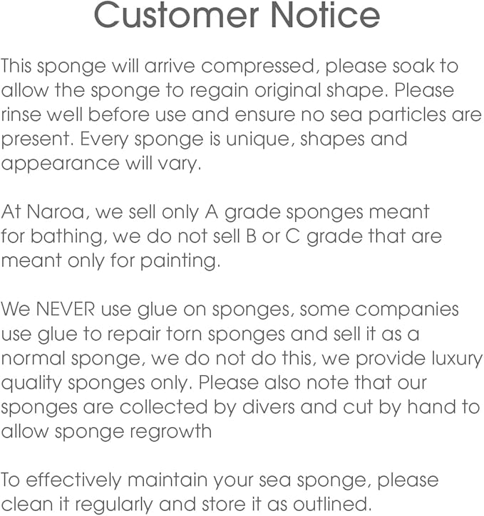 Naroa Soft Natural Sea Sponge | Gentle Loofah for Bathing Smooth Skin | Unbleached Shower Body Scrubber Puff | Bath & Spa (Medium)