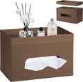 PU Leather Tissue Box Cover Rectangle with Detachable Storage Tray,Fits 230-Count Box Tall Rectangular,Modern Decorative Tissue Box Holder/Organizer for Bathroom,Bedroom Dresser,Night Stand