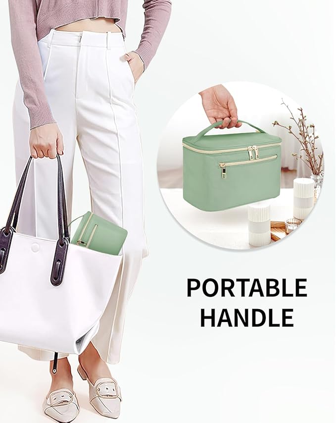 Wandering Nature Makeup Bag, Women Travel Make Up Vanity Case with Handle