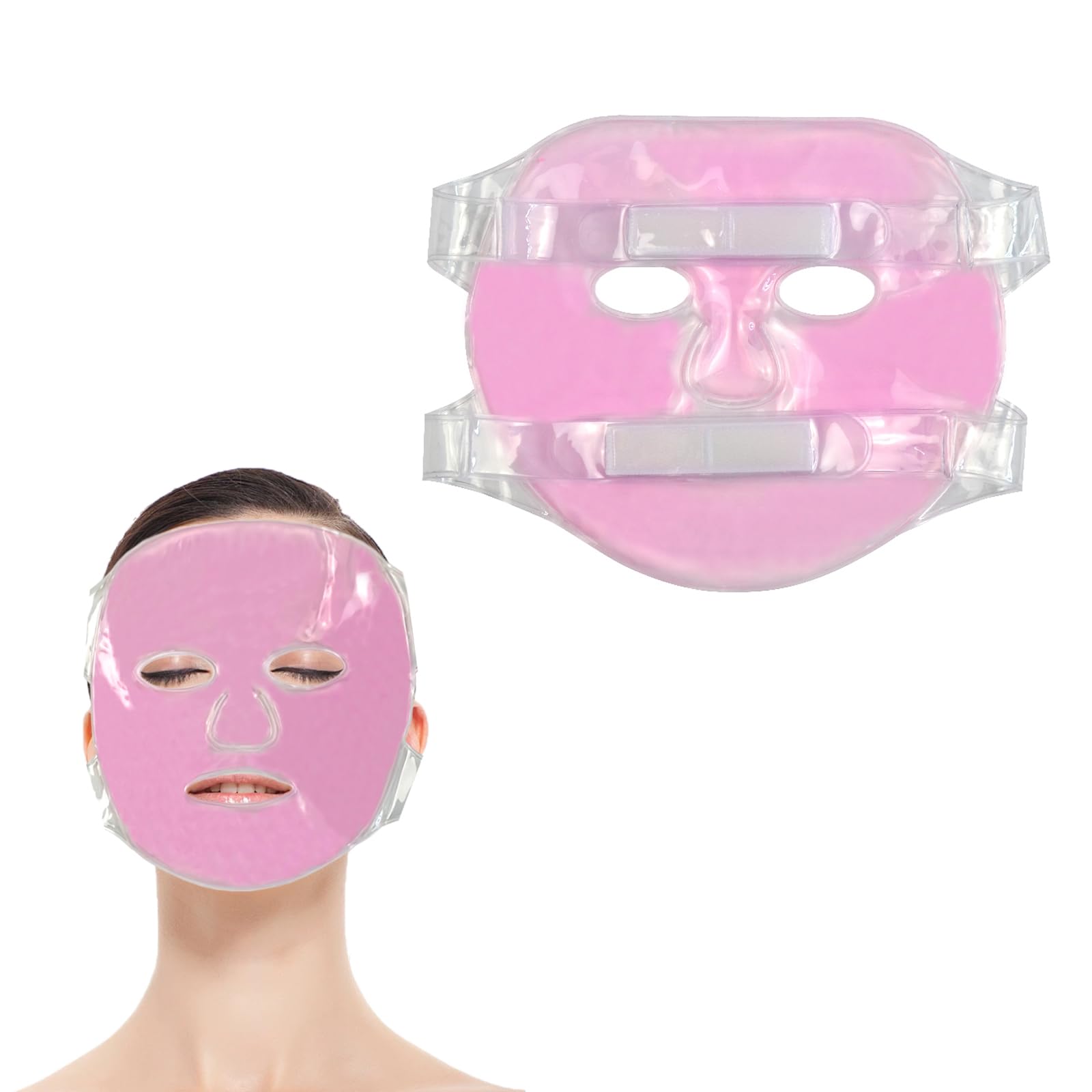 SportEmblema Ice Face Mask - Cooling Gel Face Mask for Puffy Eyes & Headache Relief, Hot Cold Therapy Compress for Facial Skincare, Post Laser Treatment, Sinus Pressure & Migraine, Reusable