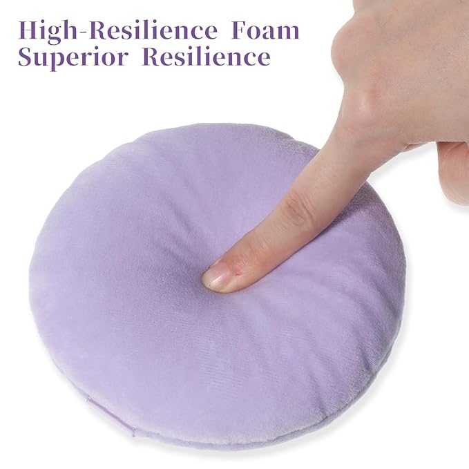 3 Pcs Large Body Powder, 5 Inch Soft Velour Dusting Powder, Washable Reusable for Face Cleaning, Makeup & Loose, Bath Powders, Foundation Blending