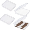 KKONHII 4 Pcs Clear Portable Cotton Swab Ball Holder Travel Cotton Pad Holder Dispenser Cosmetic Sponge Storage Box with Transparent Lid Storage Jar Cosmetic Pad Container Dental Floss Box