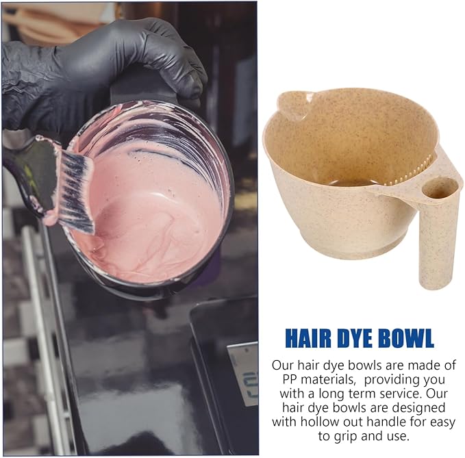MERRYHAPY Hair Dye Bowl 2-Pack Portable Tint Bowls with Ergonomic Handle Reusable Color Mixing Bowl for Salon Home Hair Coloring Highlights Diy Dyeing