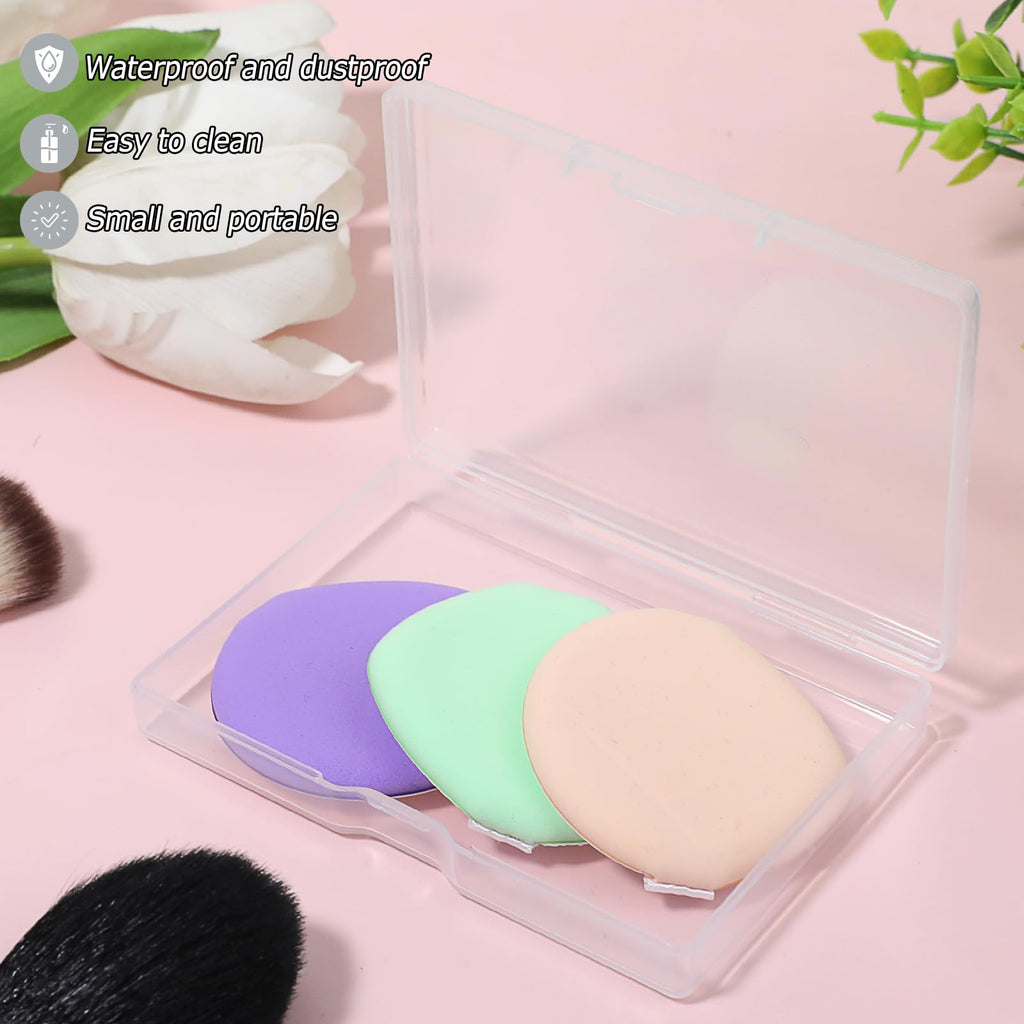 KALIONE 3-Piece Portable Travel Cotton Pad Holder - Bathroom Vanity Countertop Storage Organizer - Cotton Ball & Swab Dispenser - Transparent