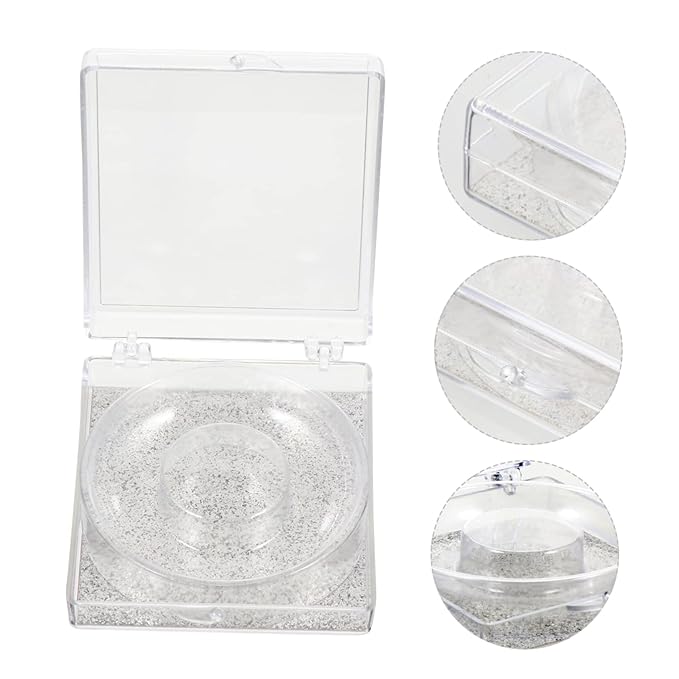 FOYTOKI 6pcs Eyelash Storage Boxes Square Glitter Eyelash Packaging Cases Unique Silver Card Design for Easy Viewing and Protection