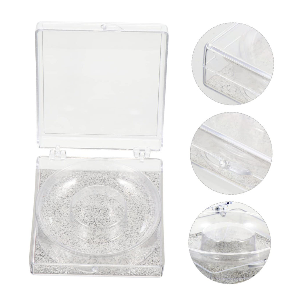 FOYTOKI 6pcs Eyelash Storage Boxes Square Glitter Eyelash Packaging Cases Unique Silver Card Design for Easy Viewing and Protection